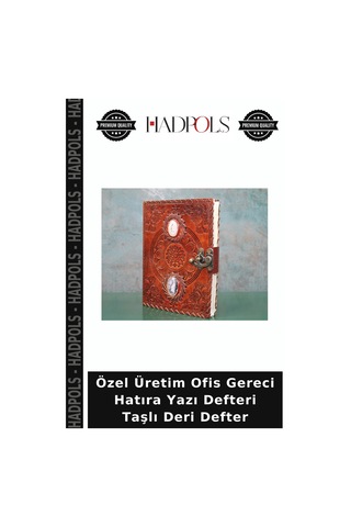 Özel Üretim Ofis Gereci Hatıra Yazı Defteri Taşlı Deri Defter Çok Renkli