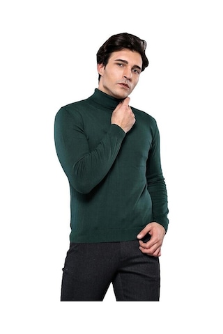 Balıkçı Yaka Yeşil Triko Wessi 001