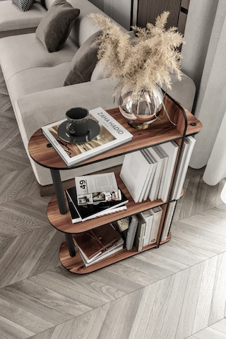 Dekoratif Yan Sehpa Ceviz Ceviz