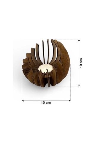 Ceviz Desenli Lotus Mumluk 3 Mm Mdf Lazer Kesim 10 Cm 1 Adet Kemençe
