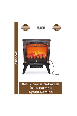 Delux Serisi Dekoratif Ürün Isıtmalı Ayaklı Şömine