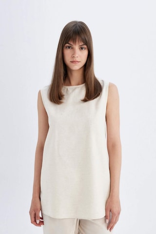 DeFacto Regular Fit Bisiklet Yaka Basic Düz Keten Karışımlı Kolsuz Tunik D2953AX24HSER234