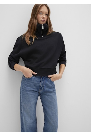 Mavi Kadın Yarım Fermuarlı Sweatshırt Siyah 1s10434-900 Siyah