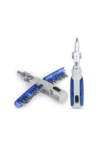 Suofeng 15'li Manyetik Ratchet Tornavida Seti - Çok Fonksiyonlu, Gizli Uçlar, Ergonomik Abs Kolu, Mavi Renk