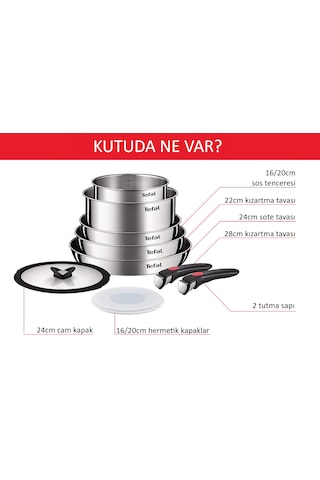 Tefal Ingenio Emotion 2x Titanyum 10 Parça Tava Seti - Paslanmaz