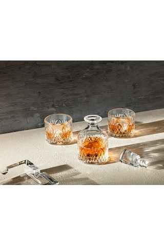 Madame Coco Aron 3 Parça Cam Viski Karaf Seti - Kapaklı Sıse0000000002280 - 245 Ml-std