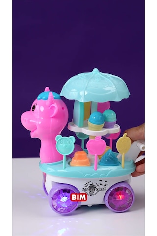 Unicorn Dondurma Arabası Işıklı Ve Sesli