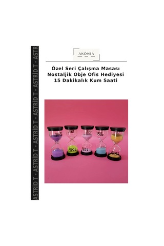 Özel Seri Çalışma Masası Nostaljik Obje Ofis Hediyesi 15 Dakikalık Kum Saati