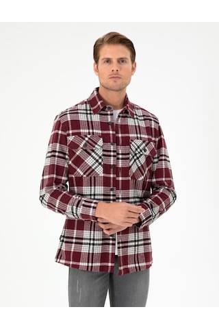 Pierre Cardin Erkek Vişne Gömlek Desenli 50292191-vr223 Vişne