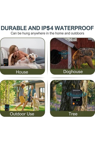 Geeksen Yeşil Pu87 Ultrasonik Köpek Kovucu, Otomatik Havlama Durdurucu, 50 Ft Etki Mesafesi, Ip54 Su Geçirmez, 3 Modlu Taşınabilir Dış Mekan Uygulaması