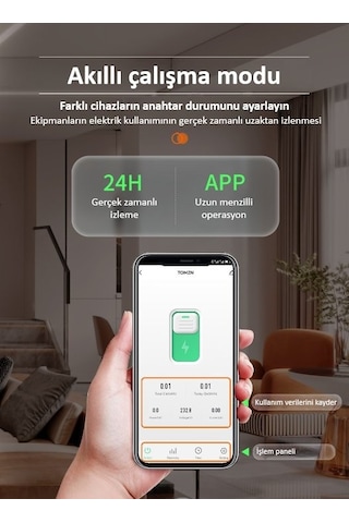 Tomzn Akıllı Voltaj ve Akım Koruma Rölesi, WiFi Özellikli Dahili Enerji Ölçer 63A - Akıllı Sigorta