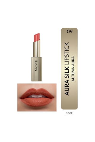 Note Aura Silk Lipstick Kremsi Yarı Parlak Ruj 09 Autumn Aura - Mercan