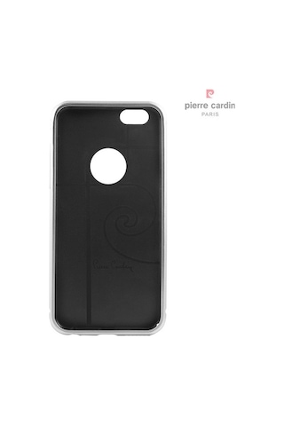 Pierre Cardin Apple Uyumlu iPhone 6/6s İle Metal Çıtalı Arka Deri Kılıf Siyah Pct-p04