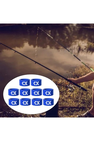 Homyl 10 Adet Olta Kaymaz Yüzükler Esnek Yumuşak Mavi-21mm