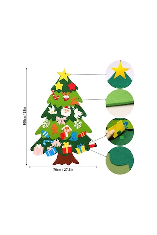 Noel Ağacı Noel Dekorasyonu Kolye Çocuklar Dıy Üç Boyutlu Keçe Noel Ağacı Noel Hediyesi