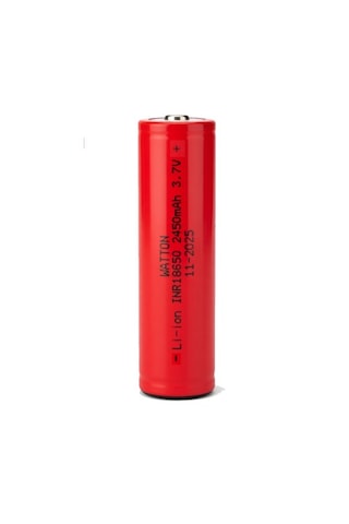 Watton Inr 18650 2450mah 3.7v Li-ion Şarj Edilebilir Pil - Kırmızı