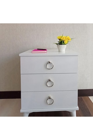 Komidin / Şifonyer 3 Çekmece Gümüş / Yatak Odası / Genç Odası /