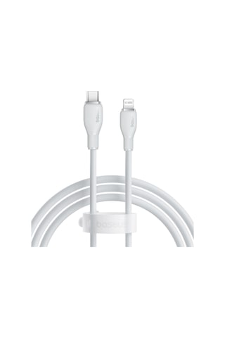 Baseus Pudding 1.2 M Hızlı Şarj Özellikli Type-C to Lightning 20 W Kablo Beyaz