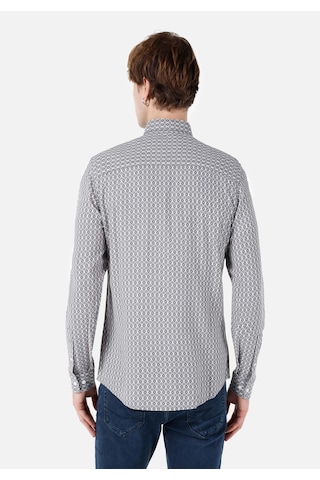 Colin's Colins Slim Fit Shirt Neck Baskılı Erkek Gri Uzun Kol Gömlek Cl1068168 Q1.v1 Gra Gri