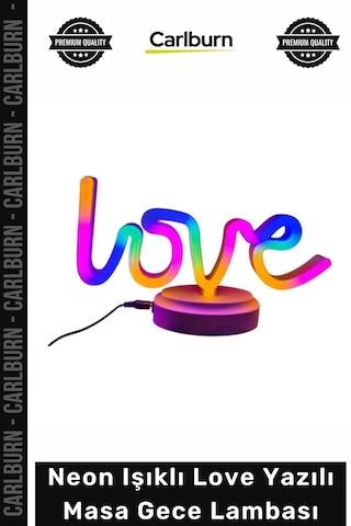 Gecelambası Dekoratif Led Tasarım Usb Pilli Romantik Hediye Neon Işıklı Love Yazılı Masa Gece Lamba Çok Renkli