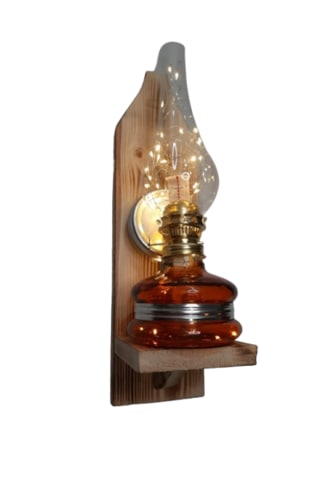 Nostajik Peri Ledli Gaz Lambası Aplik Turuncu