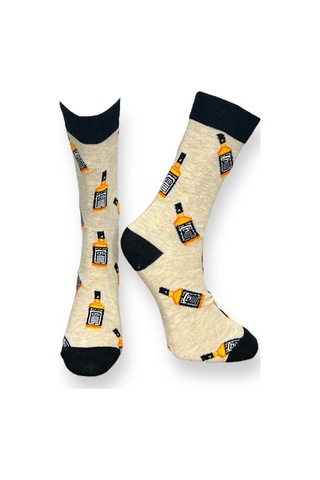 4'lü Unısex İçki Temalı Esnek Nem Alabilen Pamuklu Spor Soket Çoraplar Çok Renkli