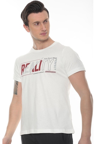 Fore Sport Erkek Realıty Baskılı T-shirt Ekru