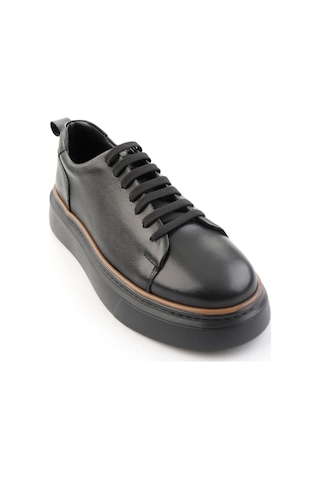 Siyah Hakiki Deri Erkek Sneaker E01811300503 Siyah