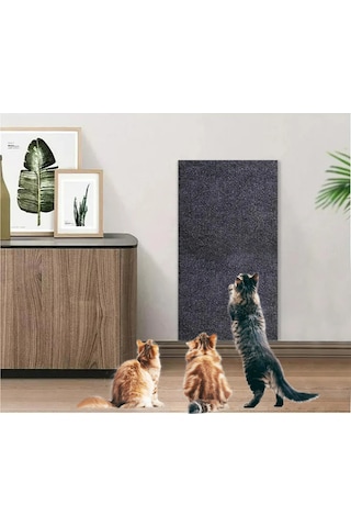 Tenfowee Kedi Tırmanma Matı - Dayanıklı, Tırmanma Ve Tırnak Kırma Fonkisyonu, Dökülmeyen, 30x100 Cm, Koyu Gri Koyu Gri