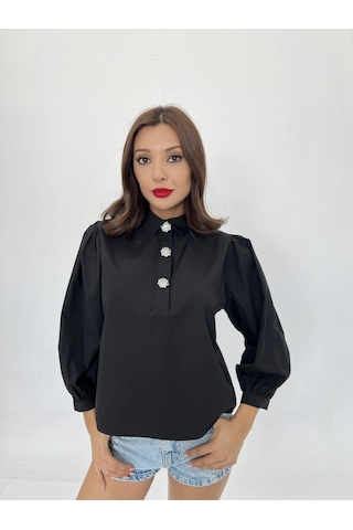 7043 Gömlek-siyah Si Yah