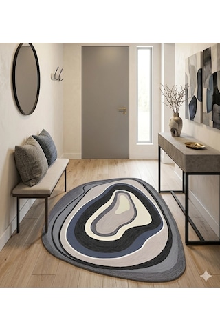 Blg Home Amorf Dijital Baskı Dekoratif Halı 8002 Çok Renkli