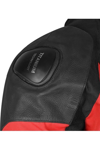 Motoanl Motosiklet Montu Full Korumalı Titanyum 4 Mevsim Maxdura Hörgüçlü Model Mont Kırmızı