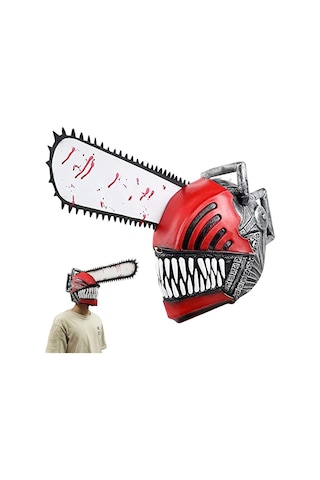 Anime Testere Adam Cosplay Korku Lateks Maske Cadılar Bayramı Kanlı Pochita Denji Korkunç Kask Başlık Maskeli Balo Parti Kostüm Aksesuarları