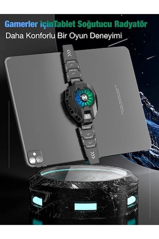 Dijital Göstergeli Kablolu İpad Tablet Uyumlu Soğutucu Gamer Oyuncu Radyatör Soğutma Fanı