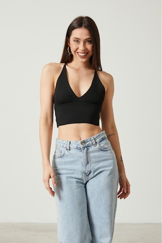 Twenty3 Kadın Super Crop Sırt Detaylı Triko Büstiyer Bluz 001