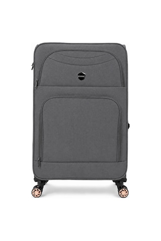 Fossil Unisex Kumaş Büyük Boy Ultra Hafif Şifreli Körüklü Kendi Etrafında Dönebilen Valiz 010-01 Gri