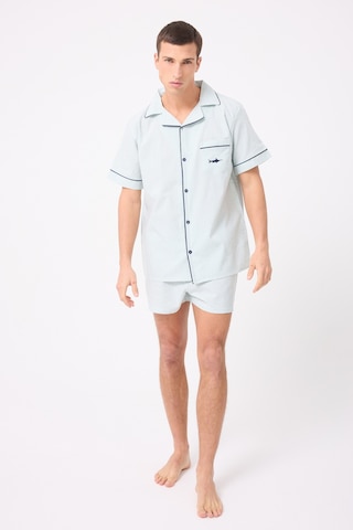 L'espadon Marısılk Seastrıpe Erkek Yazlık Şortlu Gömlekli Pijama & Lounge Takımı-3181 Nane Yeşili