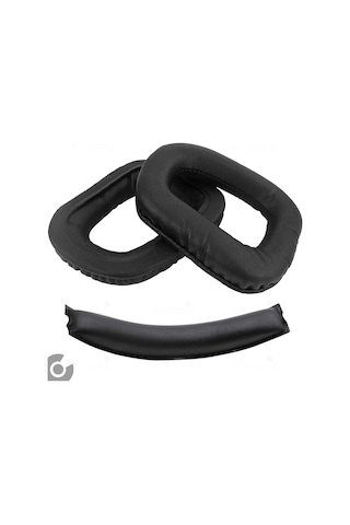 Logitech G930 G430 F450 G432 G332 G231 G230 Uyumlu Kulaklık Sünger Yastığı Pedi Ve Kafa Bandı Deri Siyah