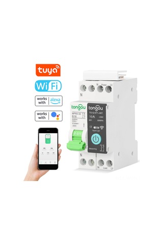 Neevoyu Siyah Ölçümlü Wifi Akıllı Devre Kesici 1p-10a: Uzak Kontrol, Zamanlama Modları, Alexa-google Uyumlu, Akıllı Ev Telefon Uygulaması İle