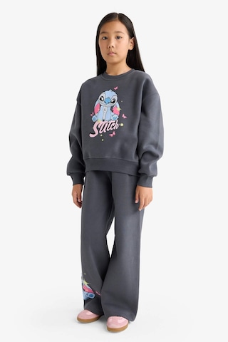 Defacto Kız Çocuk Disney Lilo & Stitch 2li Takım Sweatshirt Eşofman Altı G1020a825wnar31 Antrasit
