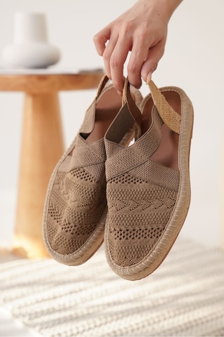 Roof Atelier Rosa Vizon Triko Espadril Ayakkabı Ayakkabı Vizon