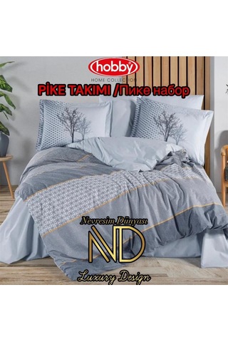 Hobby Poplin Pike Takımı Tek Kişilik Tanya İndigo Çok Renkli