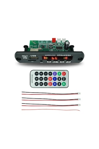 Usb bluetooth Fm 12V ( 2 Hoparlör bağlanabilen ) mp3 dekoder