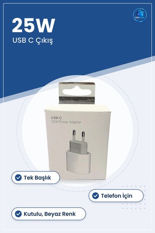 Usb C Şarj Aleti 20w İla 25w Tek Başlık Telefon İçin Kutulu Hızlı