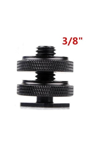 Fotga V12 3/8" Erkek Vida To Hot Shoe Çevirici Siyah