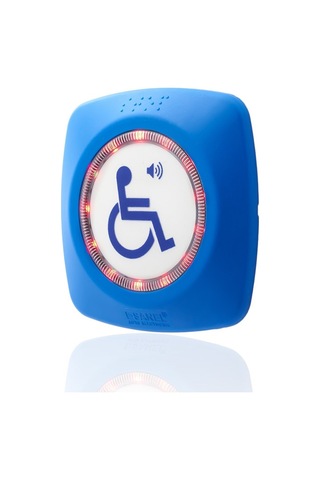 SANEL 9V-32V DOKUNMATIK BUTON (BUZZERLİ) (ENGELLİ) (MAVİ) (90*90)