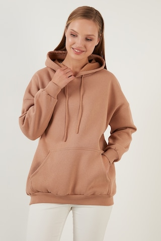 Lela Regular Fit Pamuklu Kapüşonlu Yaka Şardonlu Kışlık 2'Li Paket Bayan Sweat 5863854S2 Bisküvi-Mor