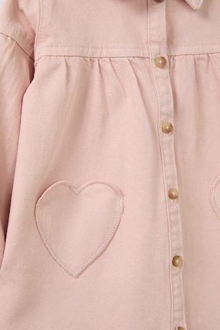 Defacto %100 Pamuk Uzun Kollu Denim Elbise Kız Bebek G8899a526spbr134 Pembe-br134