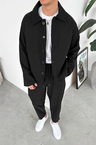 Siyah Patch Detaylı Relaxed Fit Boxy Ceket Siyah
