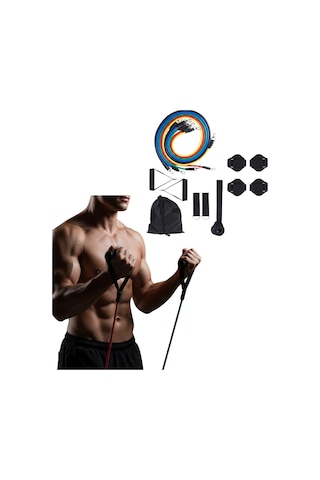 Direnç Seviyeli Pilates Ve Fitness Egzersiz Bandı Seti Kapı Askıl